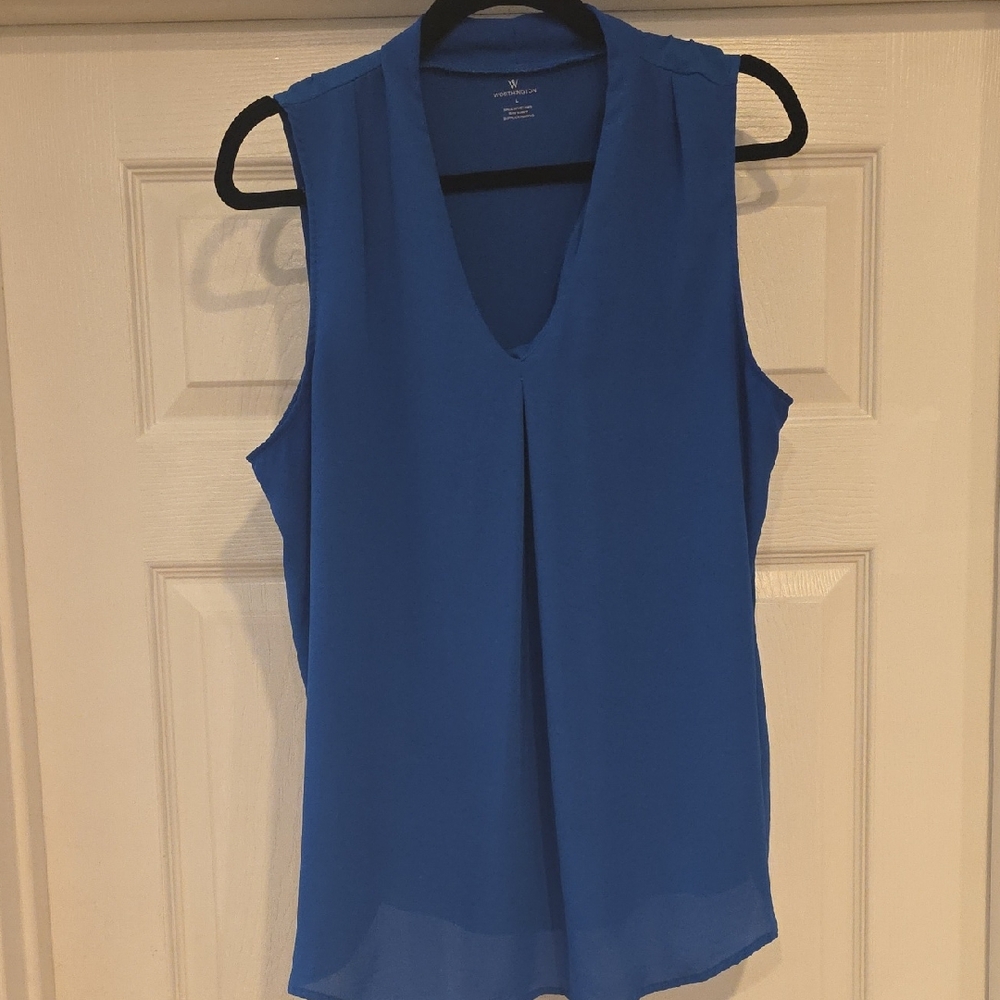 Worthington V-Neck Blue Blouse